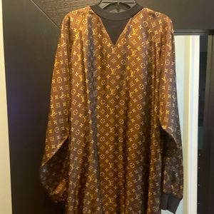 LV oversized silk dress original logo print